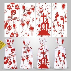 5for$10 Halloween 50Pc Treat Bags Cellophane Candy Goodie Favor Party Supplies